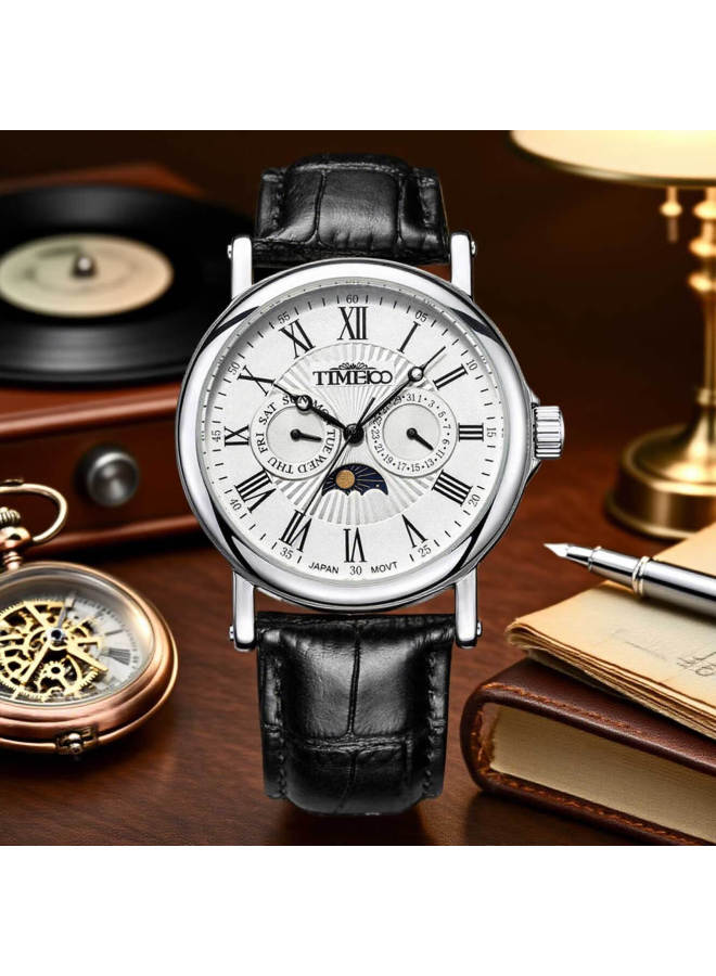 Time100 Men's Watch, Business Sunday Calendar Moonphase Movement, Swiss Quality Watch, Sold By Jd, Top Ten Domestic Watch Brands - Image 1