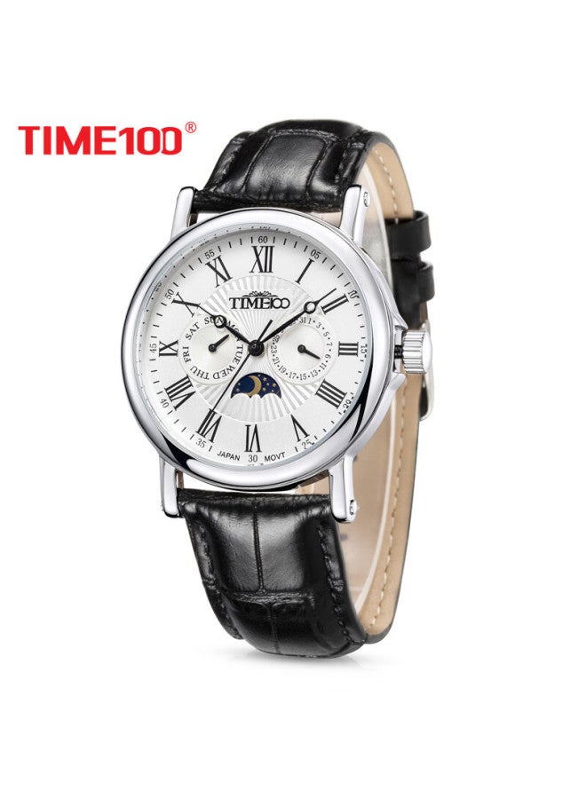 Time100 Men's Watch, Business Sunday Calendar Moonphase Movement, Swiss Quality Watch, Sold By Jd, Top Ten Domestic Watch Brands - Image 3