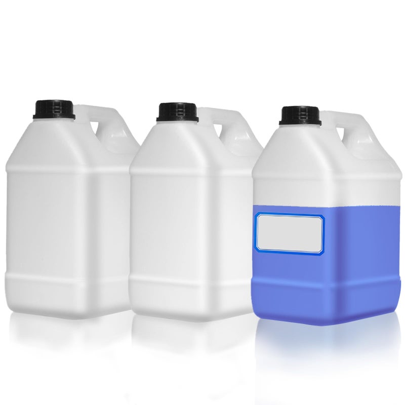 Zikoos 3 Pcs 1 Gallon Plastic Jug with Lids and Handles Translucent Square Liquid Storage Containers Reusable Empty Camping Water Jugs for Water Sauces Soaps Detergents Liquids Cleaning Solutions - Image 1