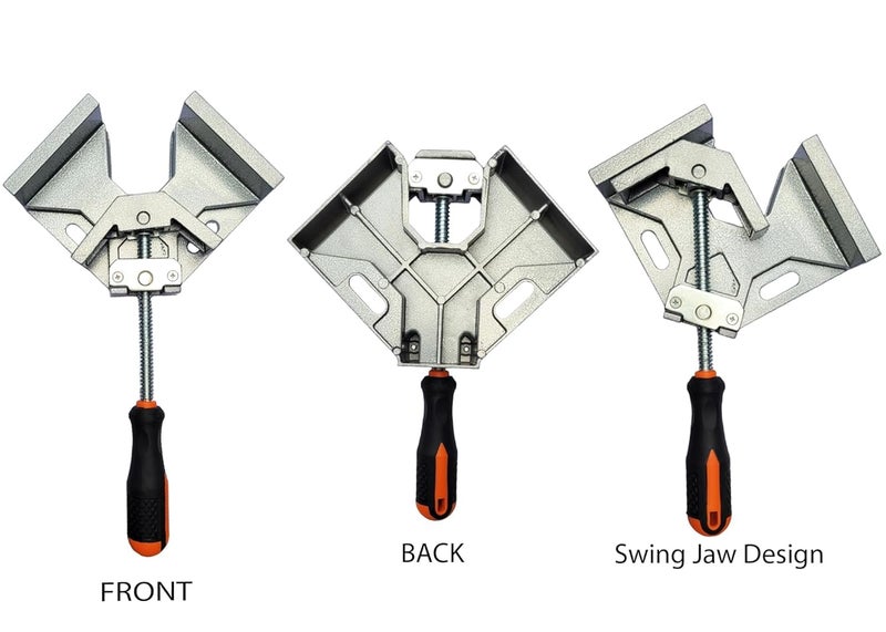 Nalmie Nalmie Corner Clamps Premium Woodworking Tools for 90 Degree Angles Adjustable Swing Jaw Versatile Clamps Right Angle Clamping tool Single Handle Clamps for Woodworking Carpentry etc  - Image 3