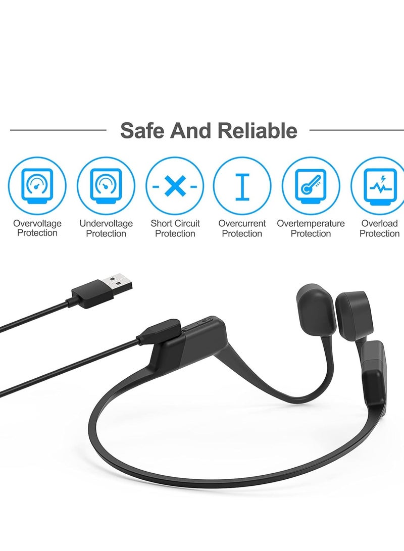 KASTWAVE 2 Pack Magnetic Charging Cable Replacement for AfterShokz Aeropex AS800/ OpenComm ASC100SG and Shokz OpenRun Pro, Bone Conduction Wireless Headset Quick Charge Cable Charger Accessory (100 cm) - Image 2