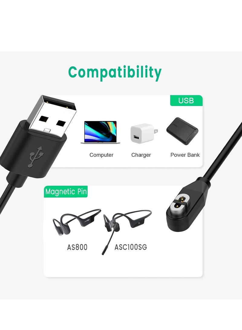 KASTWAVE 2 Pack Magnetic Charging Cable Replacement for AfterShokz Aeropex AS800/ OpenComm ASC100SG and Shokz OpenRun Pro, Bone Conduction Wireless Headset Quick Charge Cable Charger Accessory (100 cm) - Image 4