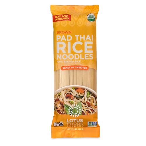 Lotus Foods Organic Brown Rice Pad Thai Noodles - Asian Style Noodles for Stir Fry, Gluten Free, Vegan, Whole Grain, Non GMO, Serve Hot or Cold - 8 Oz (Pack of 1) - Image 1