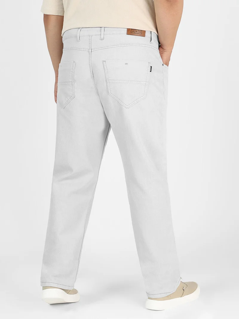 Urbano Fashion  Urbano Plus Men's Whitish Grey Regular Fit Washed Jeans Stretchable  | Best Price UAE