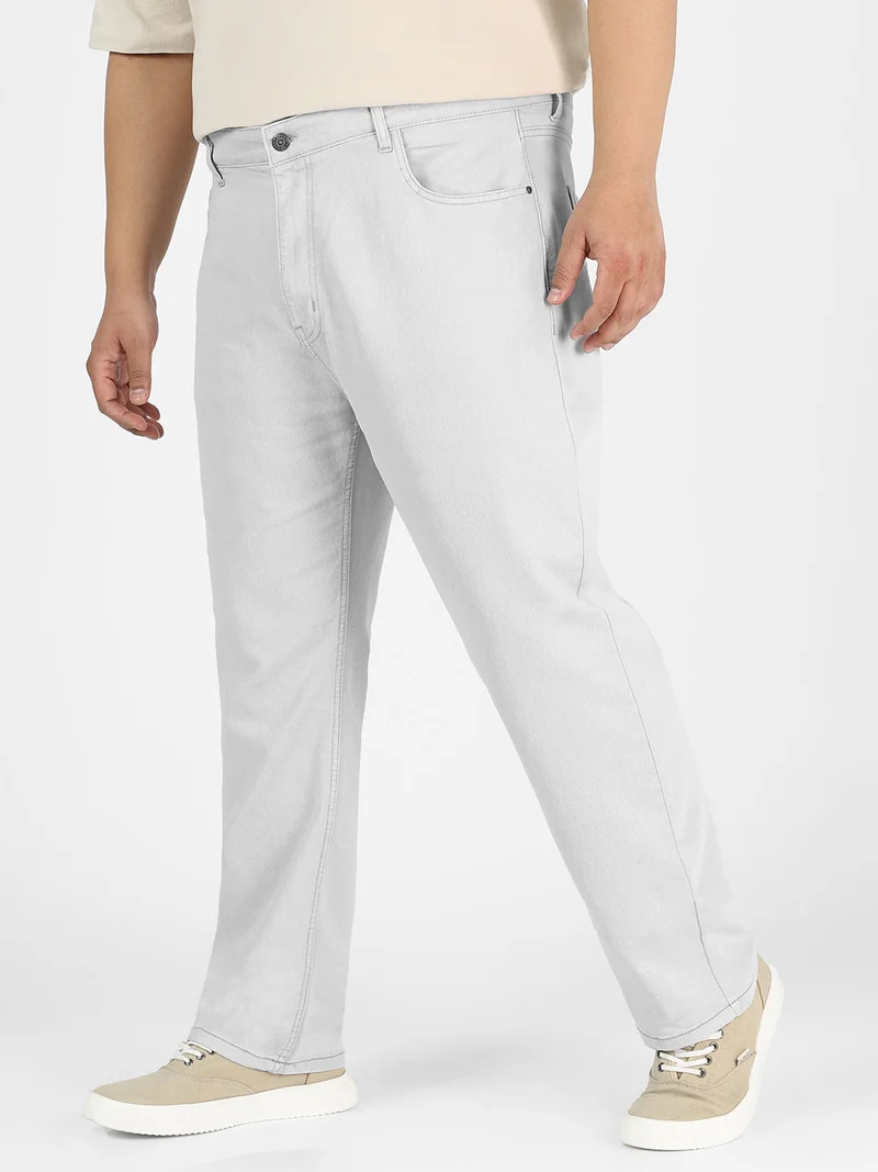 Urbano Fashion  Urbano Plus Men's Whitish Grey Regular Fit Washed Jeans Stretchable  | Best Price UAE