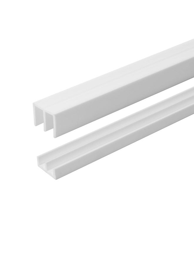 4 Ft. Long White Plastic Sliding Door Track Set For 1/4 Inch Thick Panels Pack Of 1 By Outwater Plastics - Image 1