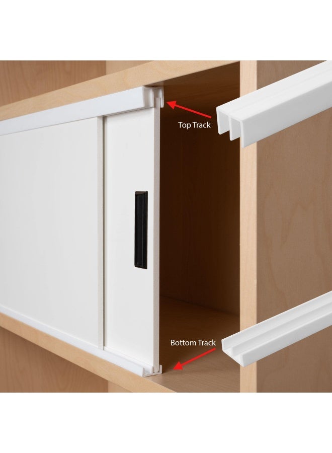 4 Ft. Long White Plastic Sliding Door Track Set For 1/4 Inch Thick Panels Pack Of 1 By Outwater Plastics - Image 4