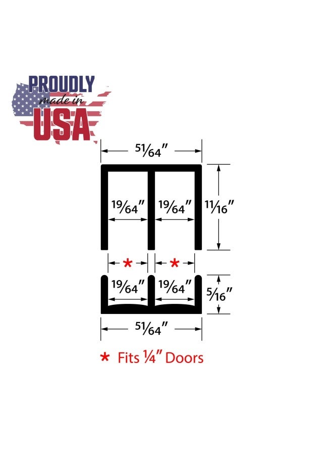 4 Ft. Long White Plastic Sliding Door Track Set For 1/4 Inch Thick Panels Pack Of 1 By Outwater Plastics - Image 2