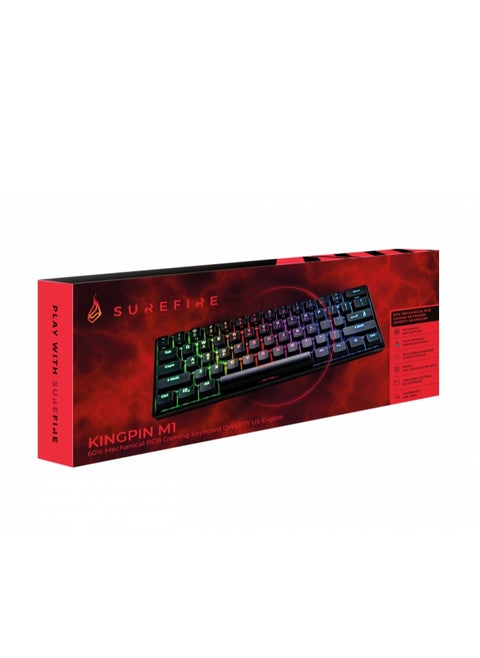 SureFire Kingpin M1 60% Mechanical Gaming Keyboard Italian, Gaming Keyboard Small & Mobile, RGB Keyboard with Lighting, 100% Anti-Ghosting Keys, Italian Layout QWERTY