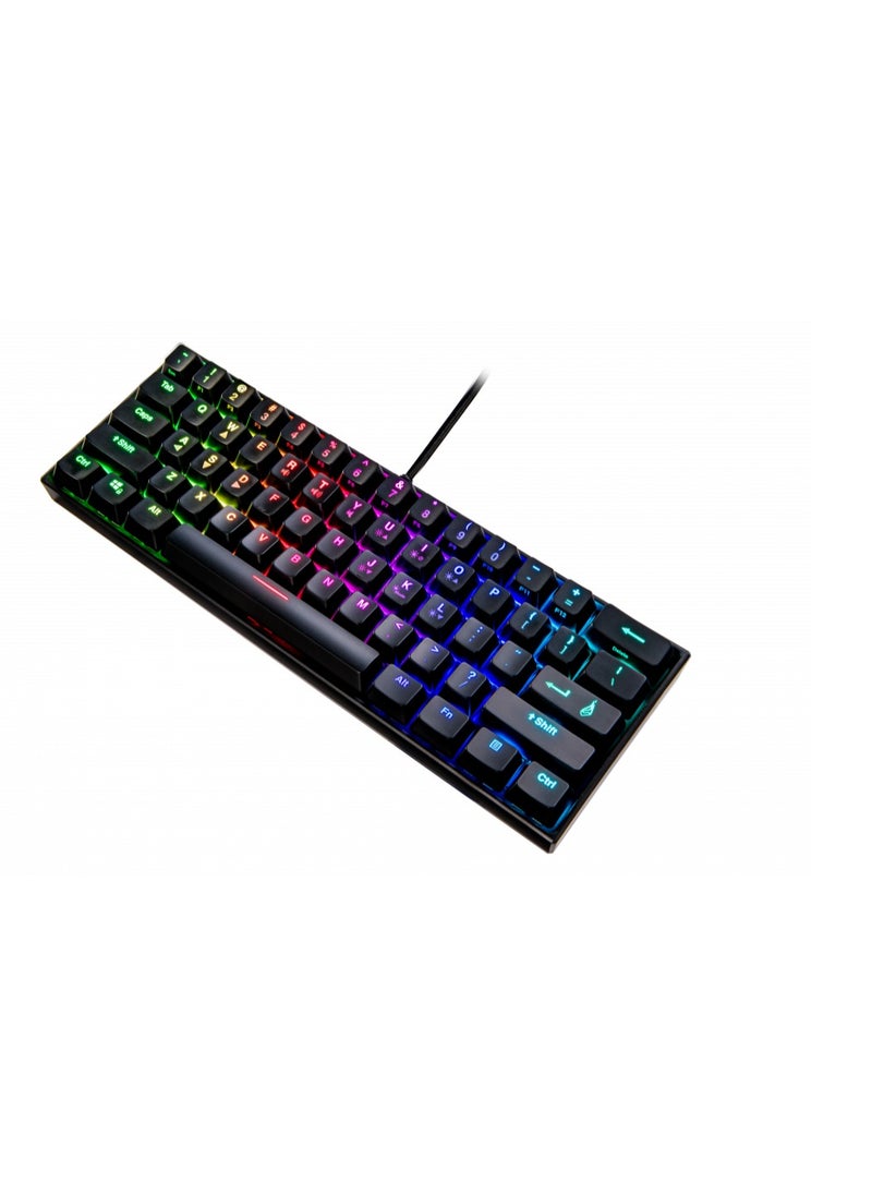 SureFire Kingpin M1 60% Mechanical Gaming Keyboard Italian, Gaming Keyboard Small & Mobile, RGB Keyboard with Lighting, 100% Anti-Ghosting Keys, Italian Layout QWERTY