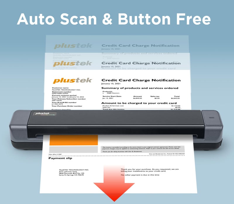 Plustek Mobile Scanner S410 Plus - Portable Sheet-Fed Document Scanner - for Windows 7 / 8 / 10 / 11, Featuring Button-Free Scanning with Included OCR Software - Image 3