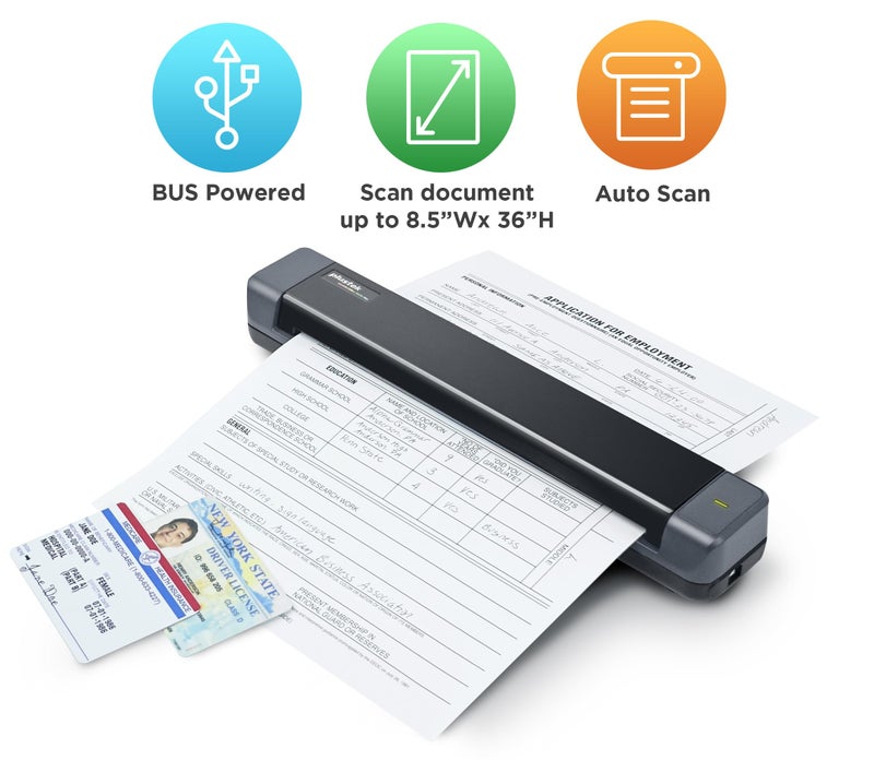 Plustek Mobile Scanner S410 Plus - Portable Sheet-Fed Document Scanner - for Windows 7 / 8 / 10 / 11, Featuring Button-Free Scanning with Included OCR Software - Image 2