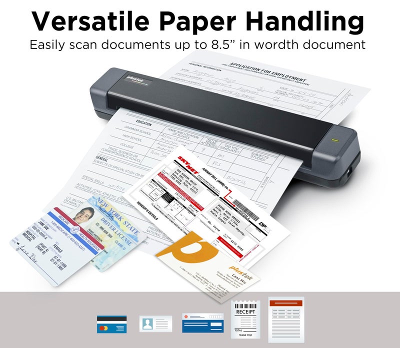 Plustek Mobile Scanner S410 Plus - Portable Sheet-Fed Document Scanner - for Windows 7 / 8 / 10 / 11, Featuring Button-Free Scanning with Included OCR Software - Image 4