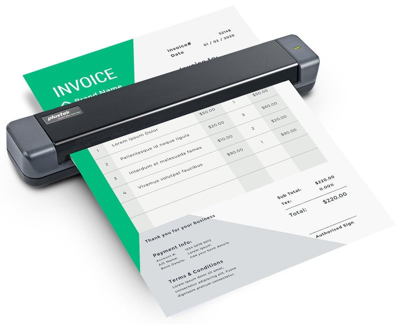 Plustek Mobile Scanner S410 Plus - Portable Sheet-Fed Document Scanner - for Windows 7 / 8 / 10 / 11, Featuring Button-Free Scanning with Included OCR Software - Image 1