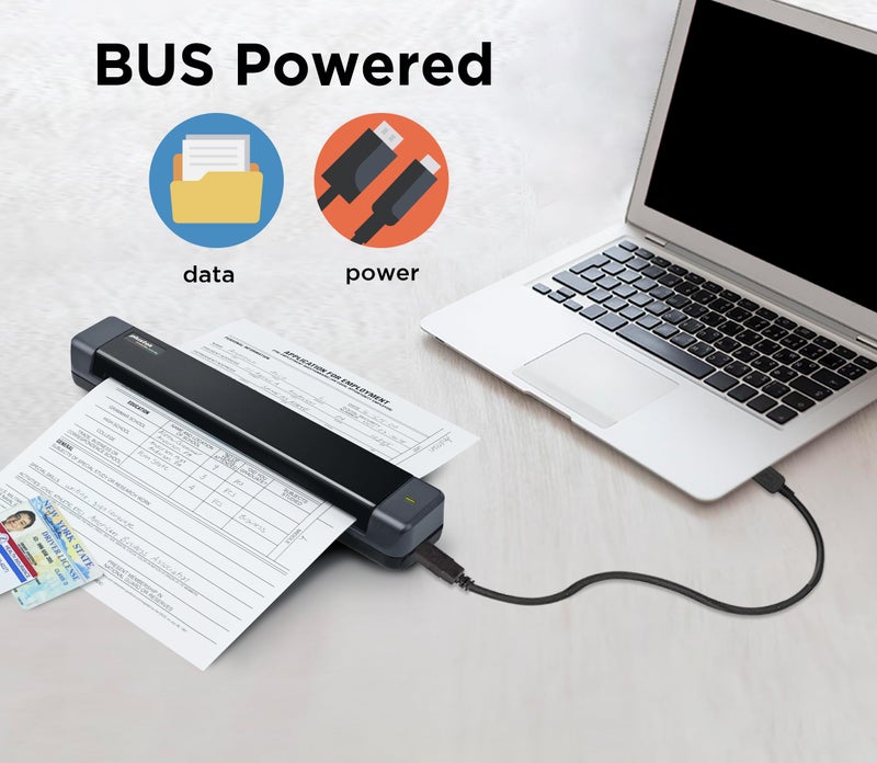 Plustek Mobile Scanner S410 Plus - Portable Sheet-Fed Document Scanner - for Windows 7 / 8 / 10 / 11, Featuring Button-Free Scanning with Included OCR Software - Image 5