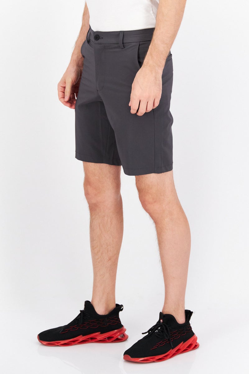 Tahari Men Slim Fit Plain Training Shorts, Grey - Image 4