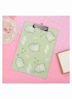 Y&D 4 Pcs A4 Office Clipboard Cartoon File Clip Hardboard Paper Holder Memo Folders Board Document for School (Blue Pink Green Orange)  - Image 4