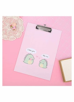 Y&D 4 Pcs A4 Office Clipboard Cartoon File Clip Hardboard Paper Holder Memo Folders Board Document for School (Blue Pink Green Orange)  - Image 3
