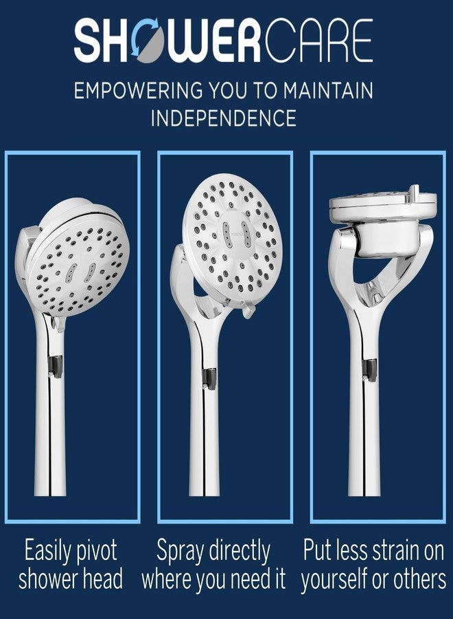 Waterpik ShowerCare Pivoting Hand Held Shower Head, Chrome - Five Modes Including PowerPulse Therapeutic Massage - 180-Degree Rotation, Eight ft. Metal Hose - Image 2