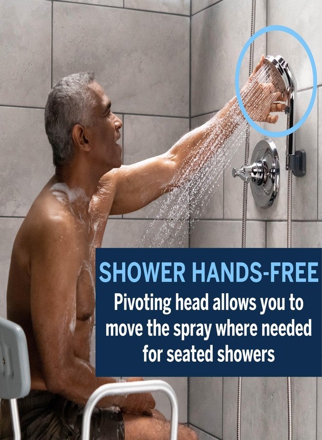 Waterpik ShowerCare Pivoting Hand Held Shower Head, Chrome - Five Modes Including PowerPulse Therapeutic Massage - 180-Degree Rotation, Eight ft. Metal Hose - Image 3