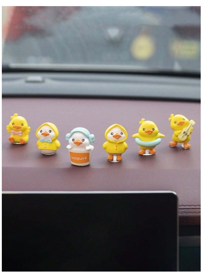 6 قطع من الديكورات الداخلية للسيارة على شكل بطات لطيفة - Image 1