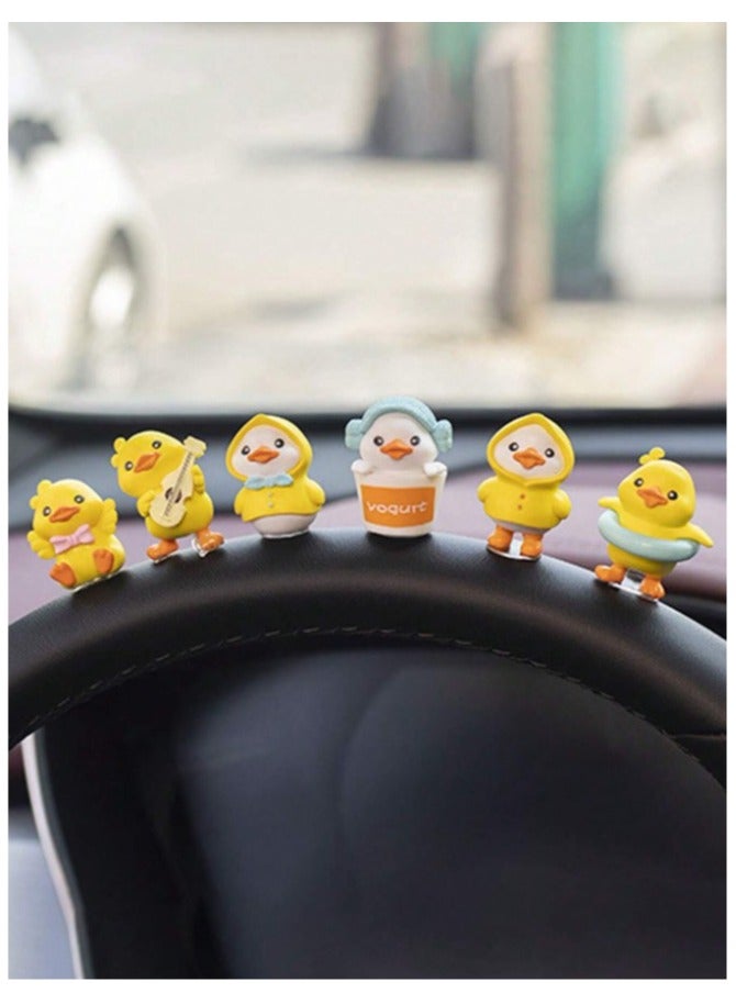 6 قطع من الديكورات الداخلية للسيارة على شكل بطات لطيفة - Image 2