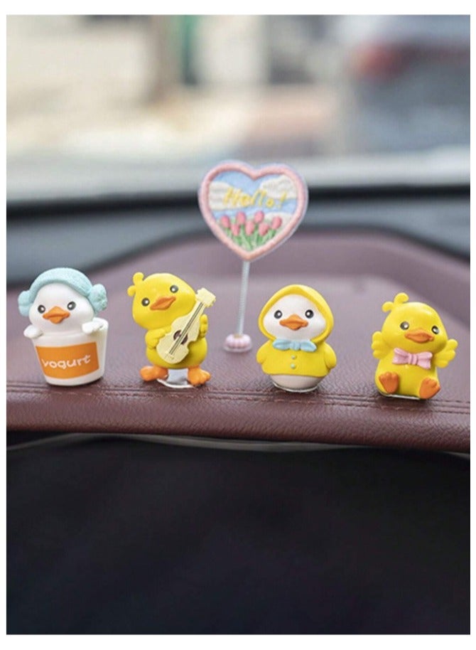 6 قطع من الديكورات الداخلية للسيارة على شكل بطات لطيفة - Image 3