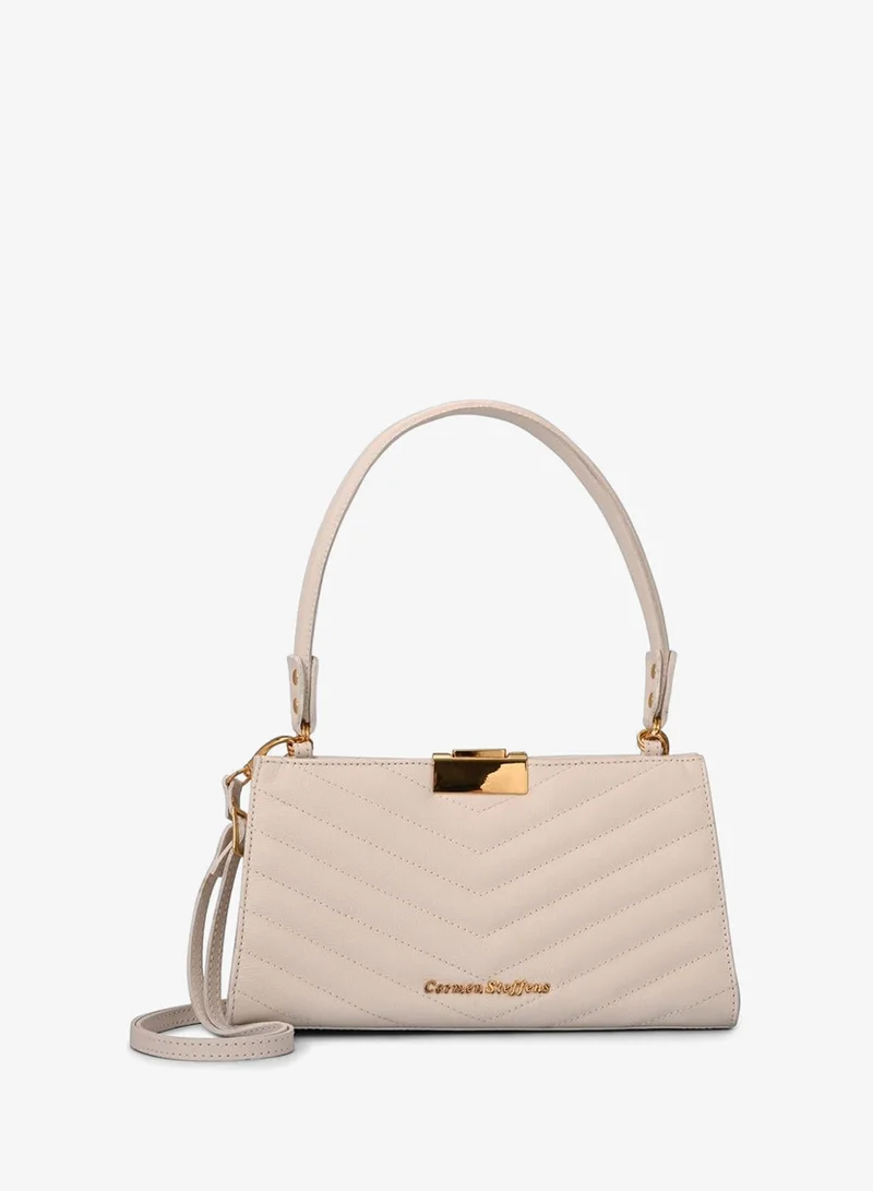 Carmen Steffens  White Bianco Quilted Shoulder Bag for Women | Best Price UAE
