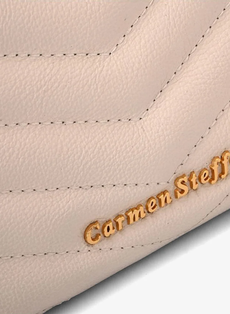 Carmen Steffens  White Bianco Quilted Shoulder Bag for Women | Best Price UAE