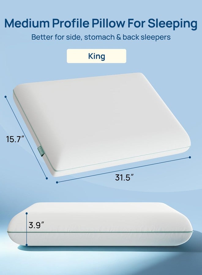 Releep Cool Touch Gel Memory Foam Pillow, Soft Breathable Cervical Neck Pillow, Deep Sleep Pillow, Ergonomic Orthopedic Bed Pillow for Neck Pain Relief, Standard Size - Image 2