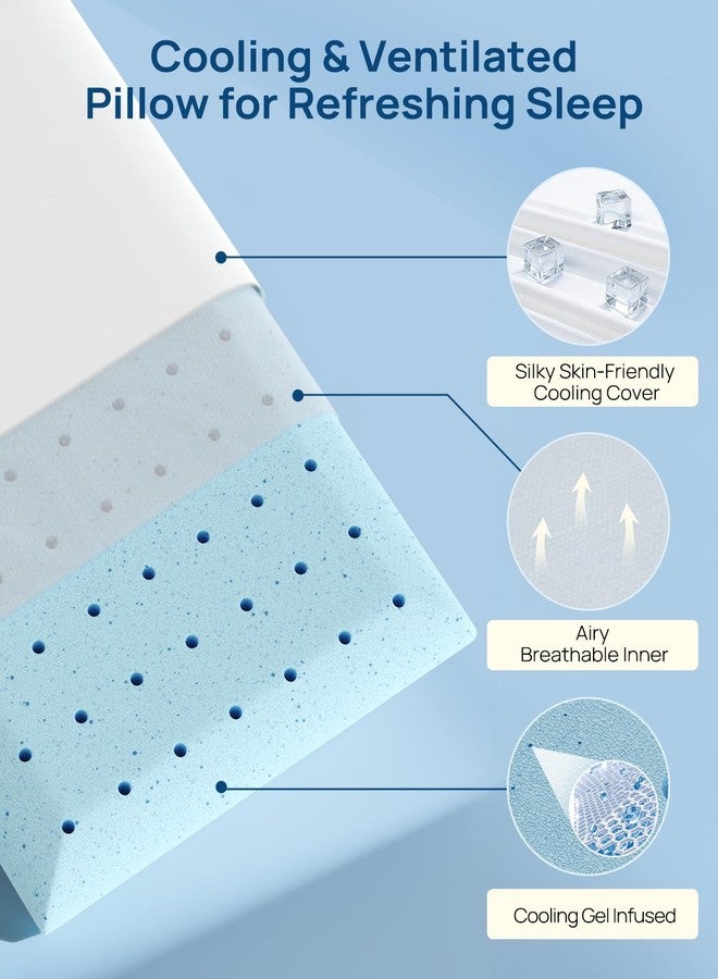 Releep Cool Touch Gel Memory Foam Pillow, Soft Breathable Cervical Neck Pillow, Deep Sleep Pillow, Ergonomic Orthopedic Bed Pillow for Neck Pain Relief, Standard Size - Image 4