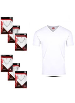 D1 Undershirt, half sleeves, seven, 100% cotton, Egyptian made (6 pieces), white  - Image 1
