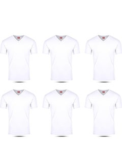 D1 Undershirt, half sleeves, seven, 100% cotton, Egyptian made (6 pieces), white  - Image 2