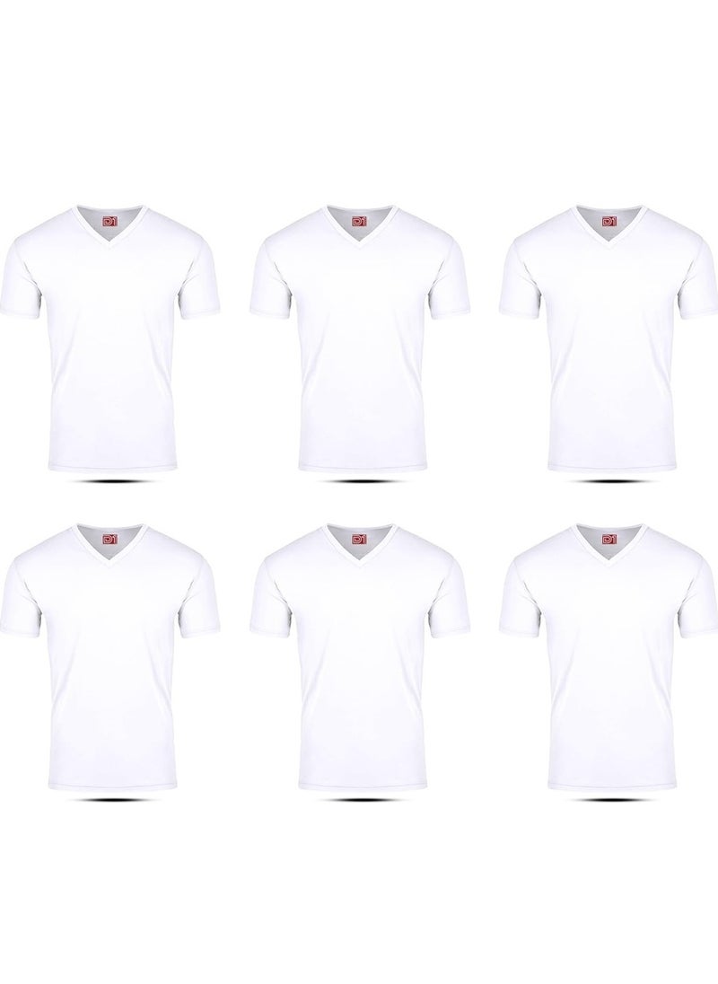 Undershirt, half sleeves, seven, 100% cotton, Egyptian made (6 pieces), white