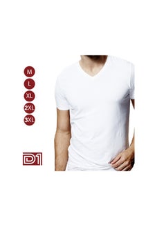 D1 Undershirt, half sleeves, seven, 100% cotton, Egyptian made (6 pieces), white  - Image 3