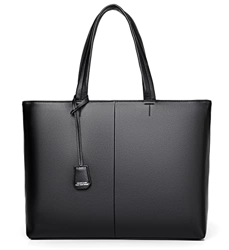 FSD.WG Men's Tote Bag,Business Bag, Leather Briefcase,Elegant Leather（PU）,Large Capacity,Black - Image 1