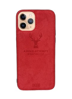 Digital Luxury Soft Texture Patterned TPU Full Body Protective Cloth Case for iPhone 11 Pro Max (Red)