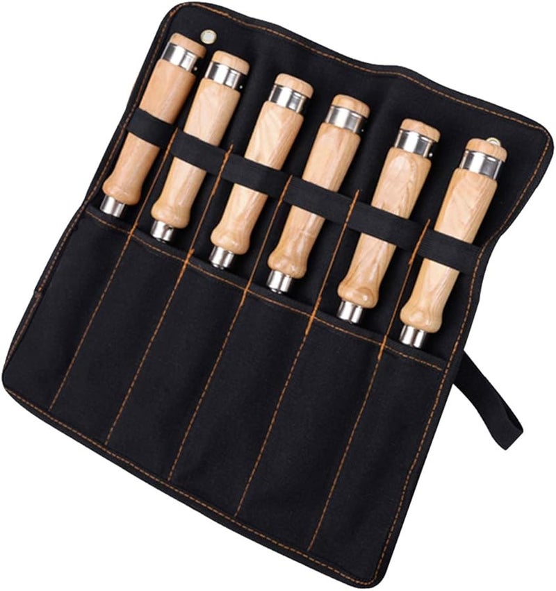 6 Piece Wood Chisel Set with Soft Grip Hammer End 6mm to 20mm for Carpentry - Image 2