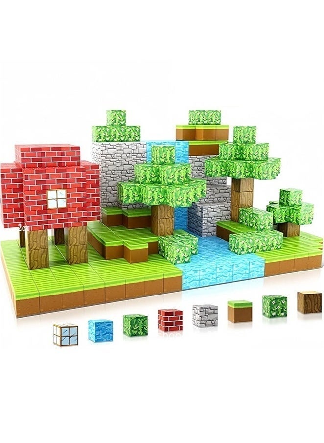 Toylogy 100 قطعة مكعبات مغناطيسية تركيبات  للأولاد والبنات ماين كرافت، ألعاب للأطفال الصغار، هدايا للأطفال بعمر 3 سنوات فما فوق، مكعبات مغناطيسية 2 سم، ألعاب بناء أساسية للفصول الدراسية - Image 2