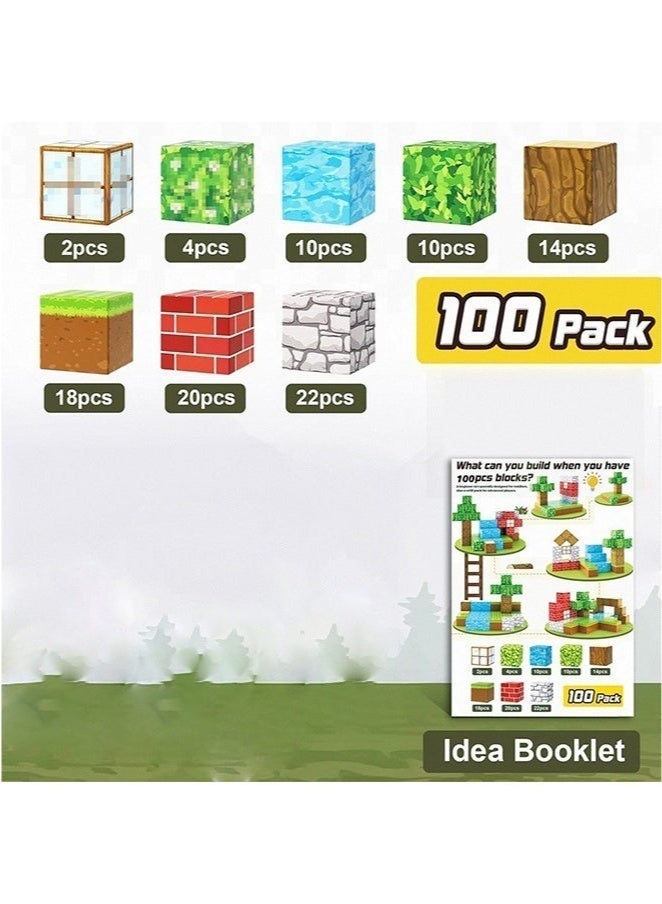 Toylogy 100 قطعة مكعبات مغناطيسية تركيبات  للأولاد والبنات ماين كرافت، ألعاب للأطفال الصغار، هدايا للأطفال بعمر 3 سنوات فما فوق، مكعبات مغناطيسية 2 سم، ألعاب بناء أساسية للفصول الدراسية - Image 5