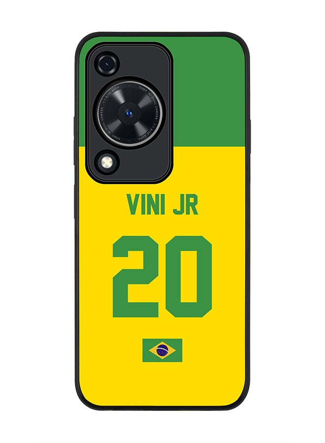 Stylizedd Rugged Black edge case for Huawei nova Y72 / Huawei Enjoy 70 4G, Slim fit Flexible Thin Cover - Football Team - Brazil, Player Name - Vini Jr - Image 1