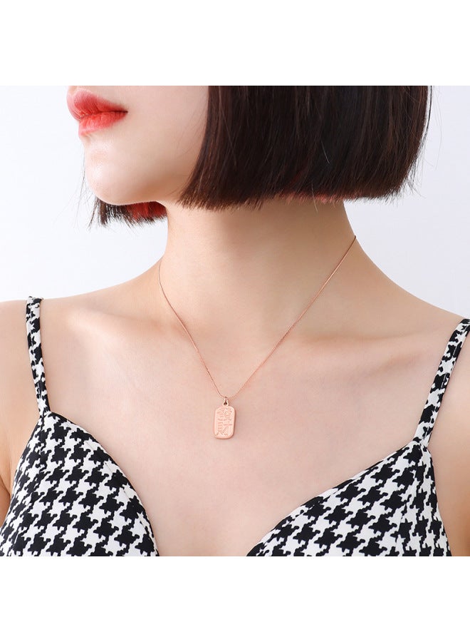 National Tide Niche Fashion Design Rich And Rich Pendant Necklace Titanium Steel Plated 18k Gold Collarbone Chain elry