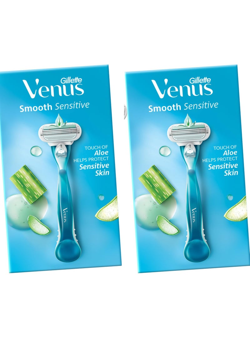 موس إزالة الشعر فينوس سروز الحساسة للنساء، مع خلاصة الصبار  قطعتين - Image 1