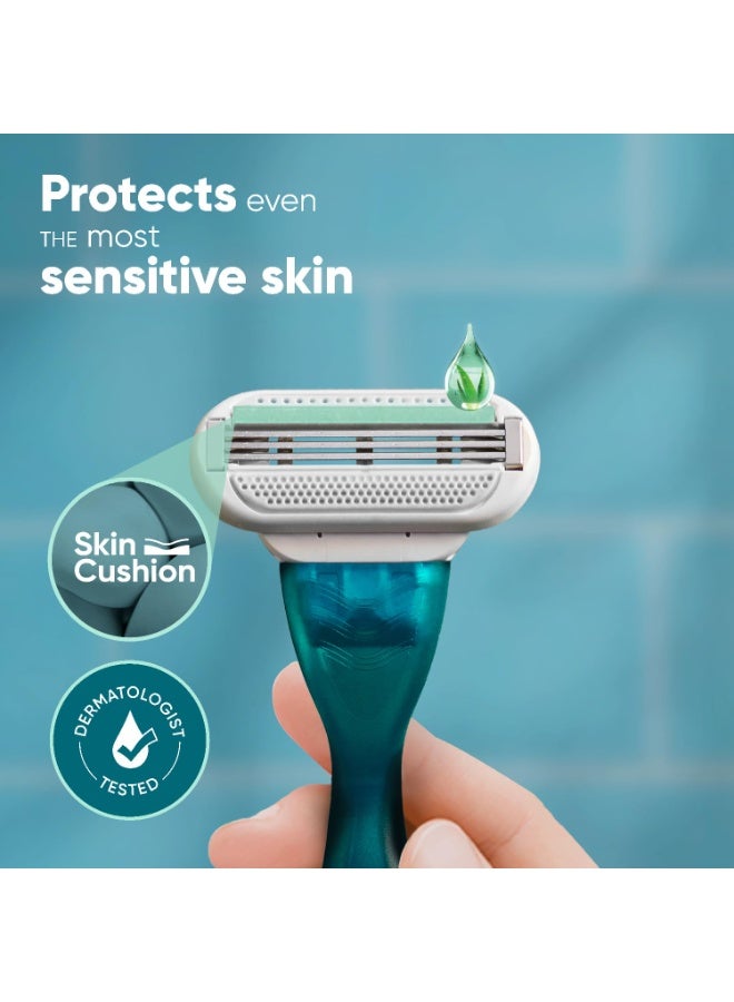 موس إزالة الشعر فينوس سروز الحساسة للنساء، مع خلاصة الصبار  قطعتين - Image 3