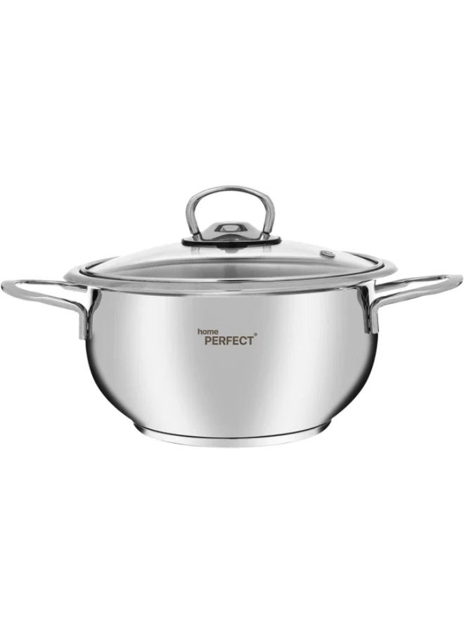 Perfect Turkish Steel Pots Cookware Set, 6 pieces, Glass Lids- silver - Image 3