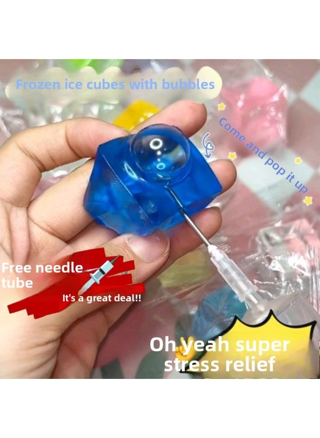 null - Ice Cube Kneading Music Transparent Clear Decompression Fish Super Soft Jelly Cube Kneading Music-Color:[free Injection Bubble Tools] - In The Event - [5 Pieces] Ice Cubes - Bubbles (random Color) - Image 1
