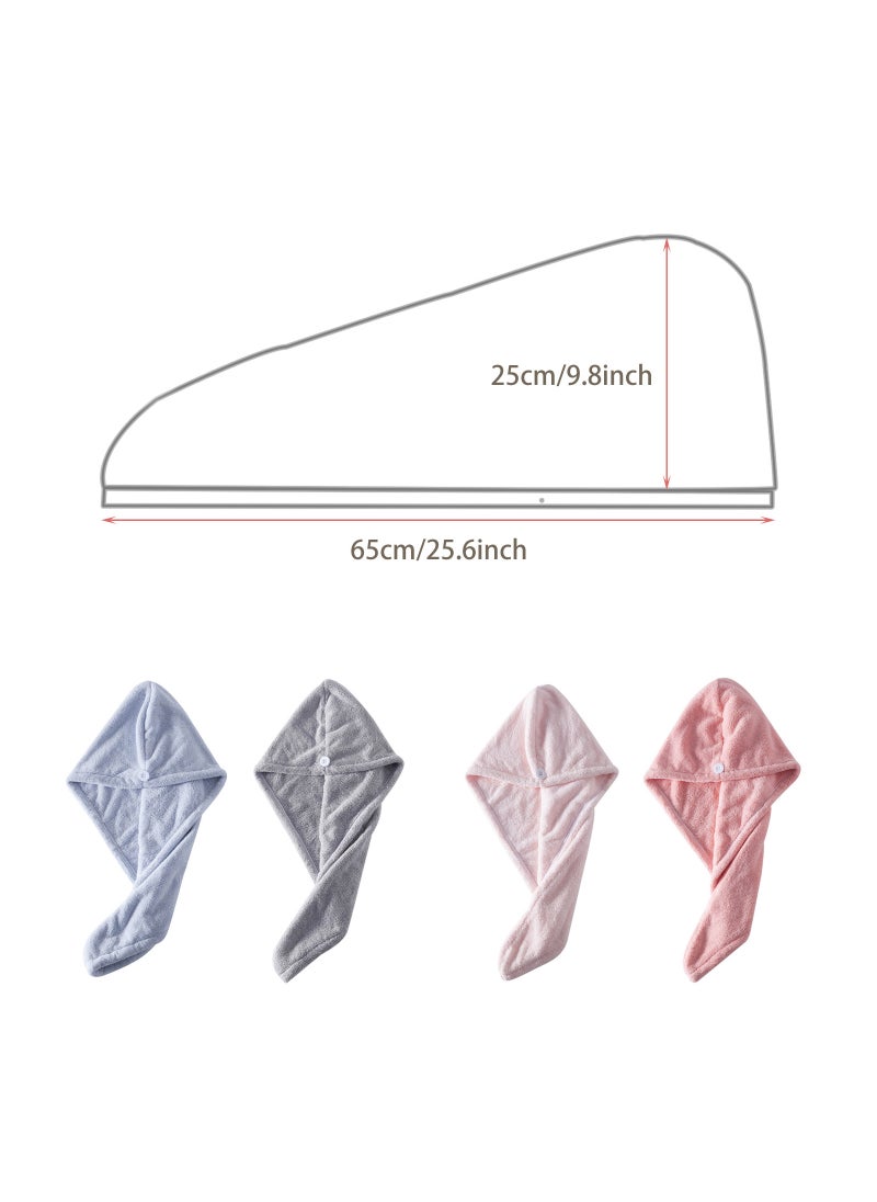 Generic Generic 2 Pack hair drying towel turban twist for long hair wrap towels, quick magic drying absorbent cap for women and girls  - Image 5