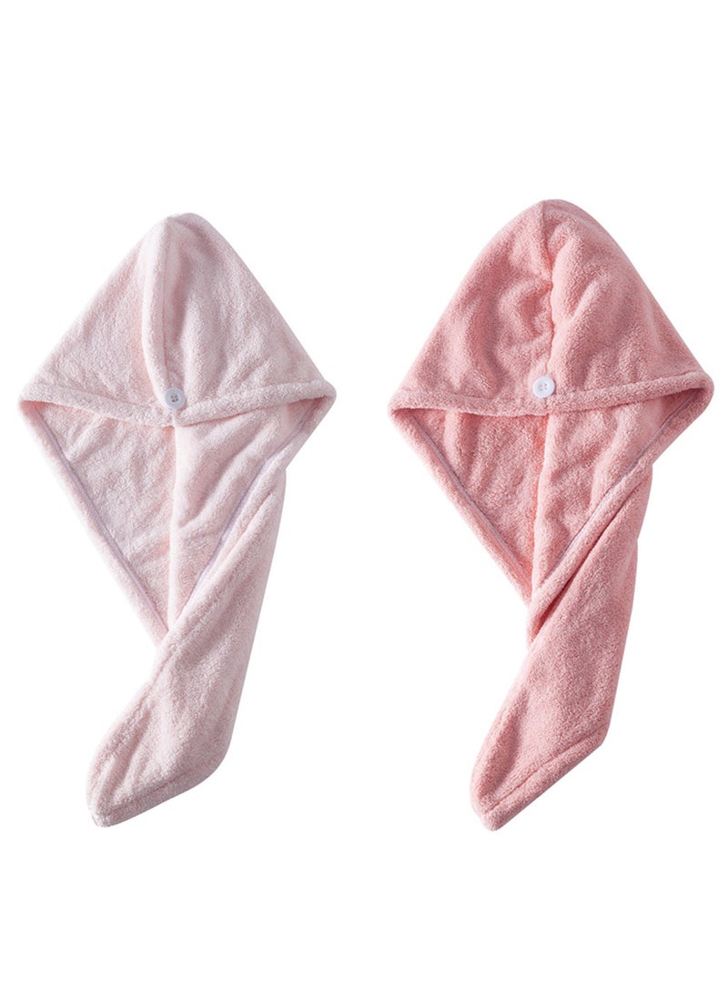 Generic Generic 2 Pack hair drying towel turban twist for long hair wrap towels, quick magic drying absorbent cap for women and girls  - Image 1