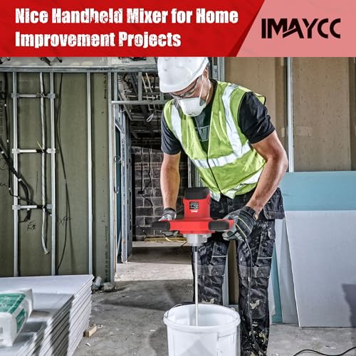 IMAYCC Cement Mixer, 2100W Electric Concrete Mixer with 6 Speed, 110V Handheld Mud Mixer for Motar,Paint, Grout, Plaster, Thinset,Fodder Stirring Tool - Image 2