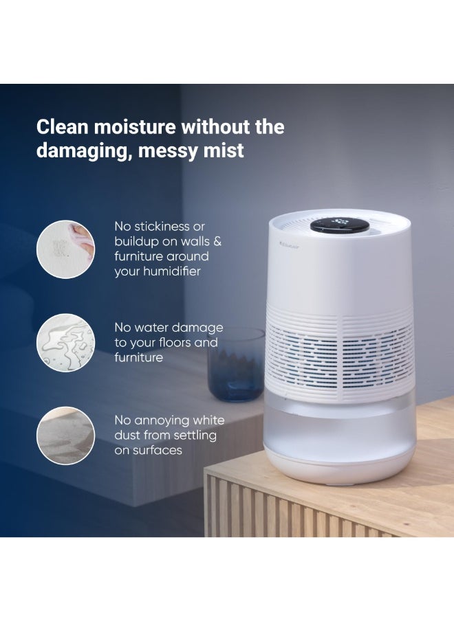 Blueair InvisibleMist™ H35i Air Humidifier | 360° Design, Touchscreen Interface, Air and Water Purifier up to 48Hrs, Smart Filter Monitoring, for Home/Office Use, Up to 500 sqf Room size - White  - Image 3